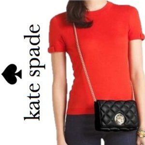 KATE SPADE Black Gold Coast DOVE Turnlock Chain Crossbody Shoulder Bag!